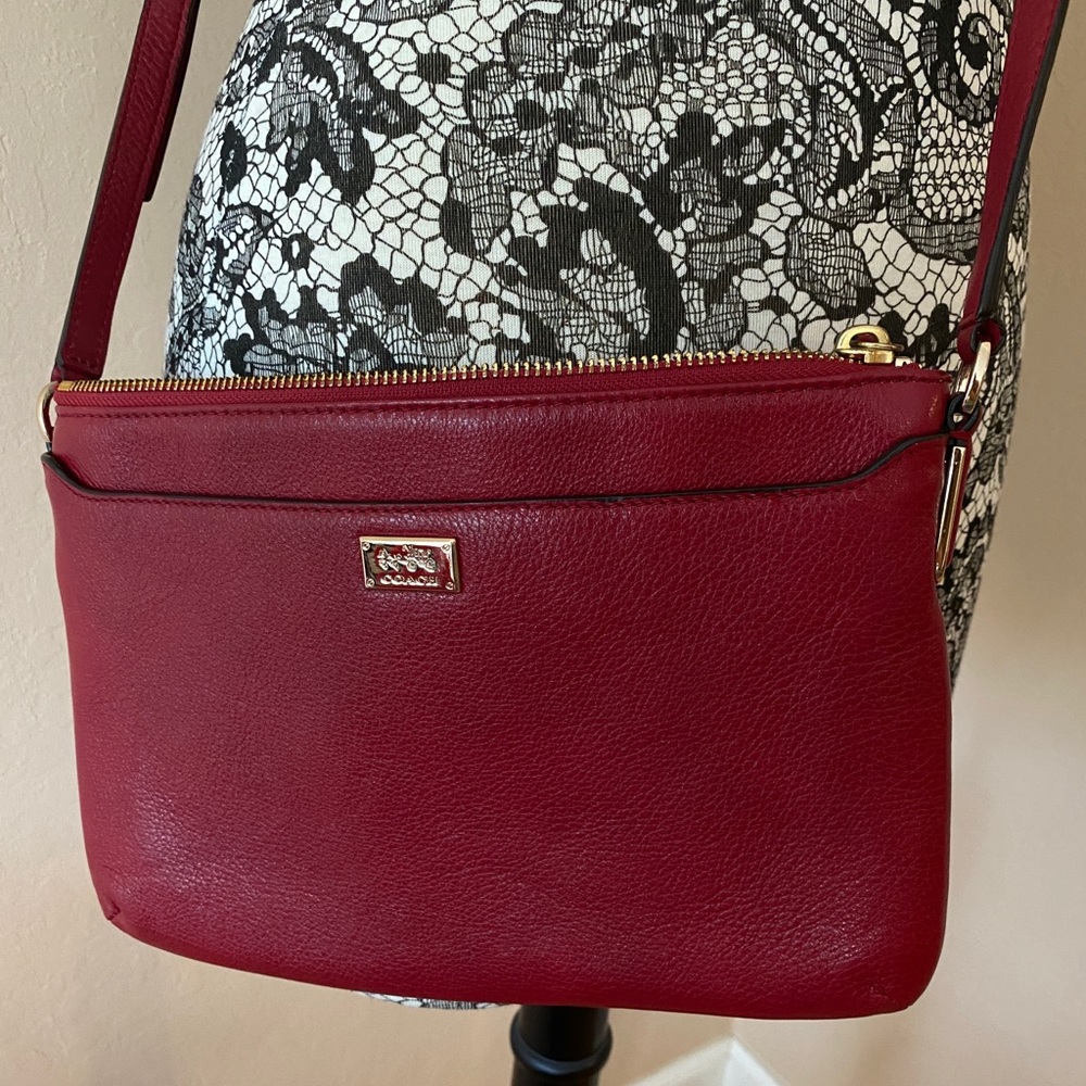Red Coach Leather Bag
